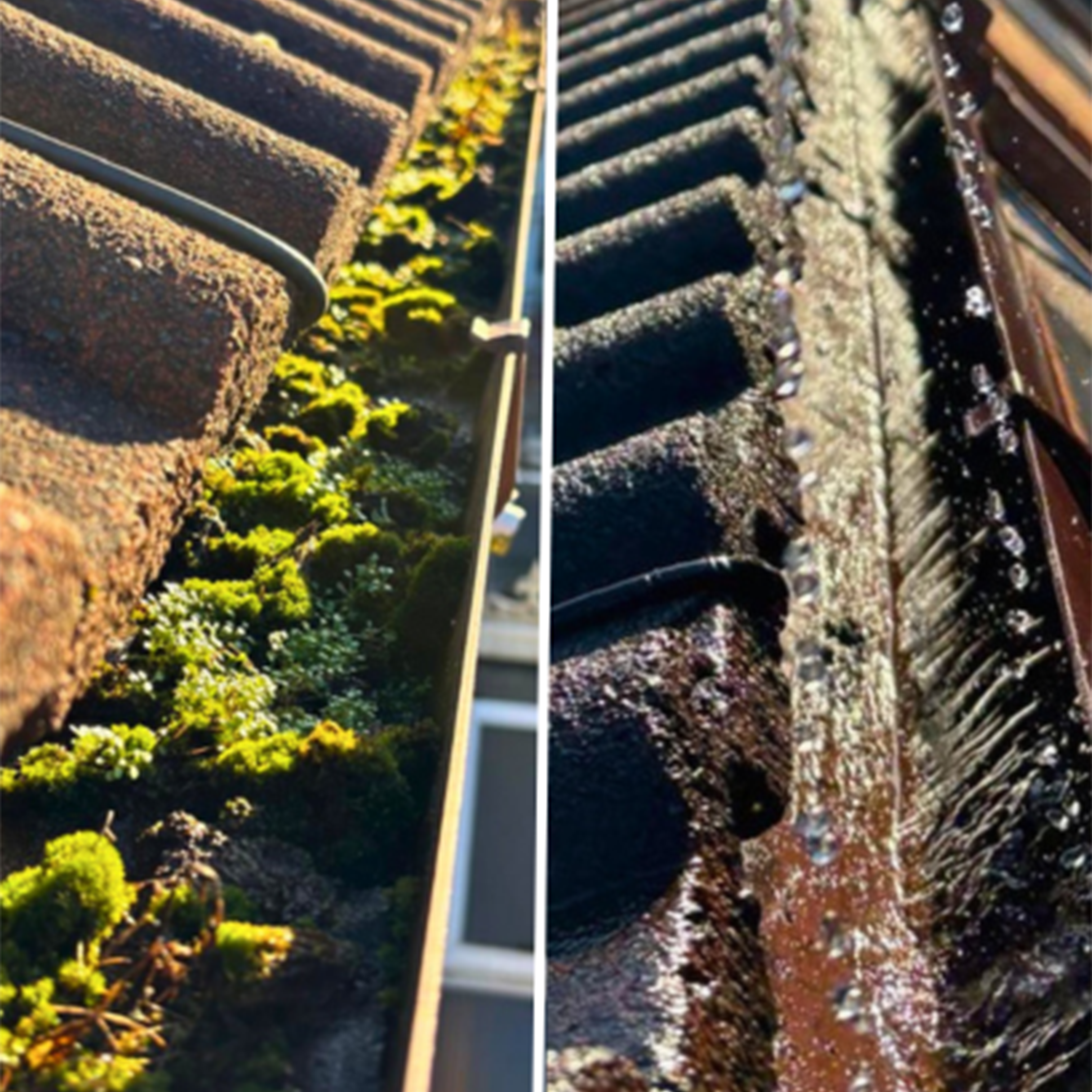 Gutter before and after cleaning Service